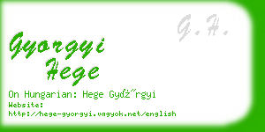 gyorgyi hege business card
